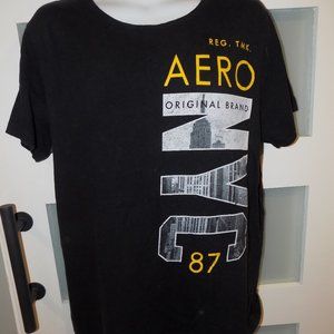 Aeropostale NYC 87 Black SS T-shirt Size L Men's
